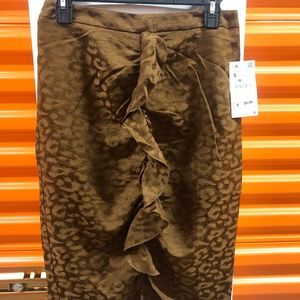 ZARA Animal Print Ruffle Skirt, S, NWT